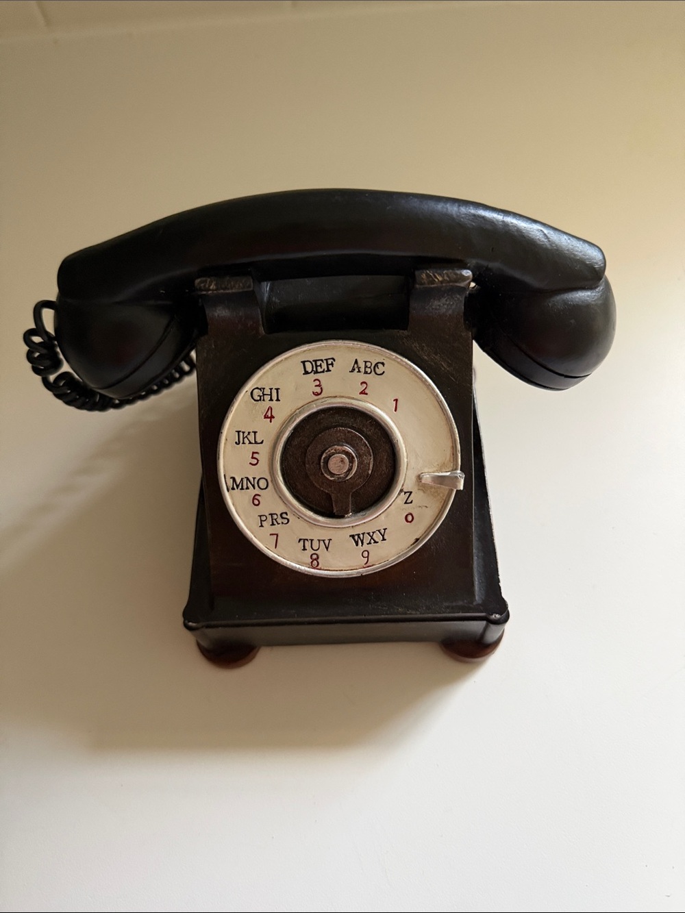 Vintage Black Rotary Dial Decorative Telephone - Brand Unspecified
